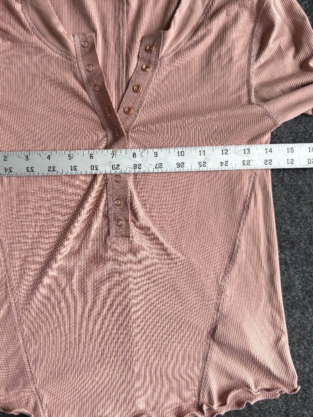 One Step Up Ribbed Henley Top M - Picture 8 of 8
